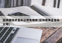 区块链技术龙头公司有哪些[区块链真正龙头公司]