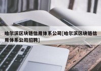 哈尔滨区块链信用体系公司[哈尔滨区块链信用体系公司招聘]